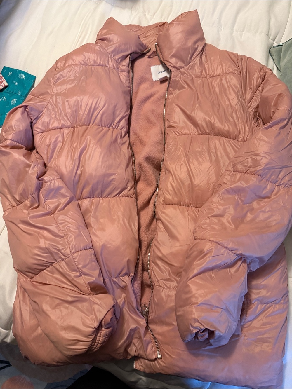 Old navy Women's Pink Puffer Jacket- large tall